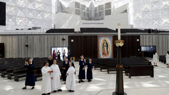 Nuns get a look at the newly finished 'Christ Cathedral,' once known as "The Crystal Cathedral"